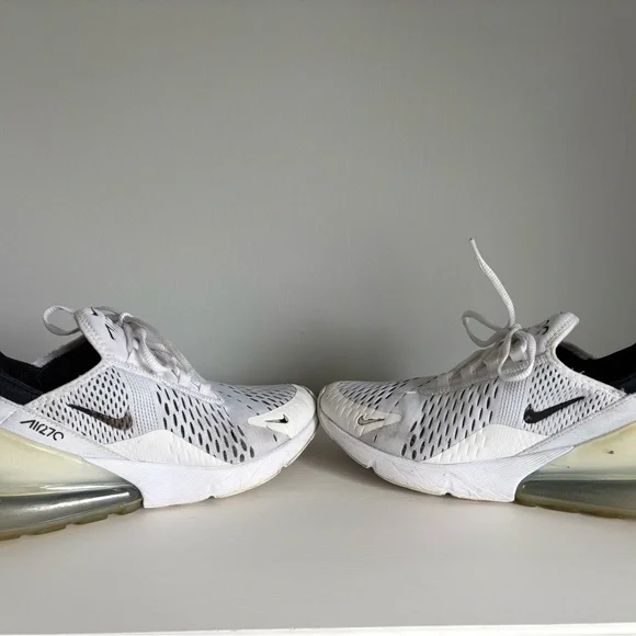 Nike Air Max 270 White & Black Mesh – Iconic Lifestyle Sneakers Size 7 - Picture 3 of 7